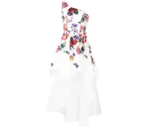 Besticktes One-Shoulder-Kleid - Weiß