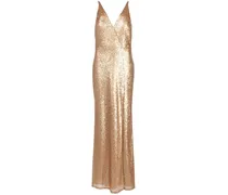 Paillettenkleid mit V-Ausschnitt - Gold