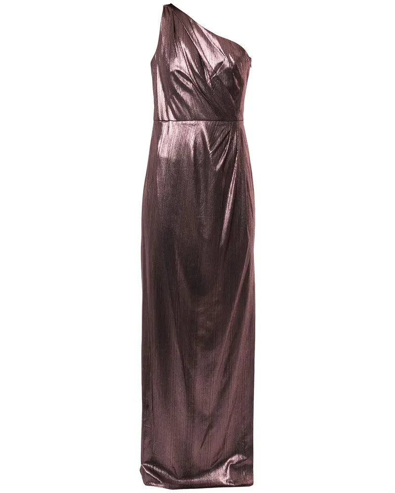 Marchesa Asymmetrisches Metallic-Kleid - Rosa Rosa