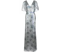 Abendkleid mit Print - Blau