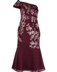 Marchesa Kleid mit floraler Stickerei - Rot Rot