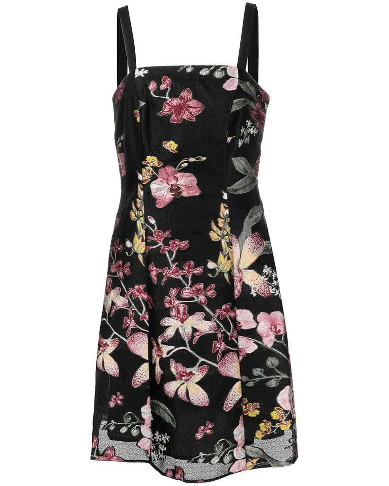 Marchesa Ausgestelltes Minikleid - Schwarz Schwarz