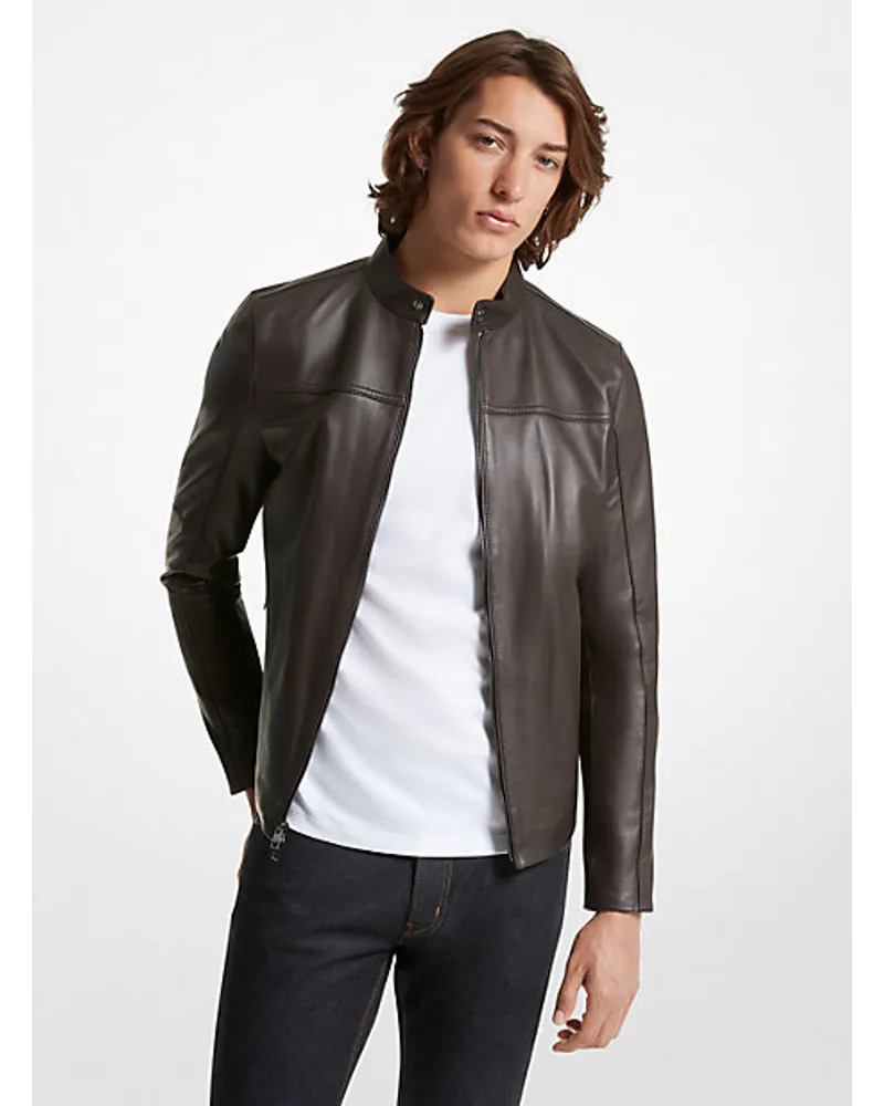 Michael Kors Bikerjacke aus Leder Braun