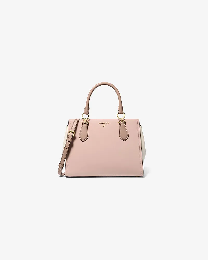 Michael Kors Henkeltasche Marilyn Medium Aus Saffianleder In Blockfarben Rosa