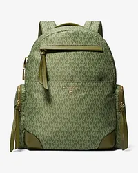 Michael Kors Gewebter Rucksack Prescott Large mit Signature-Logomuster Grün