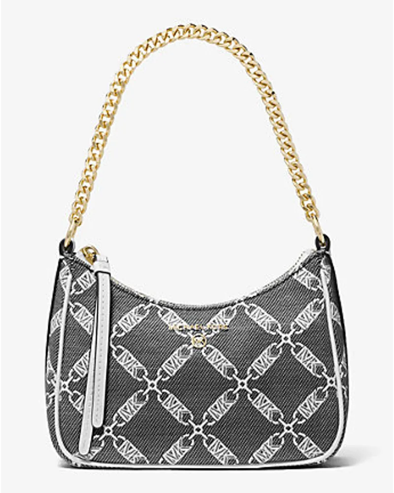 Michael Kors Pochette Jet Set Charm Small aus Jacquard mit Empire-Logomuster Schwarz