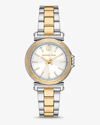 Michael Kors Zweifarbige Armbanduhr Mini Maren mit Pavé Goldton