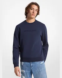 Michael Kors Pullover aus Baumwollgemisch mit Logoprägung Blau