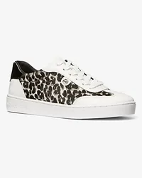 Michael Kors Sneaker Scotty aus Kalbshaar mit Leopardenmuster Schwarz