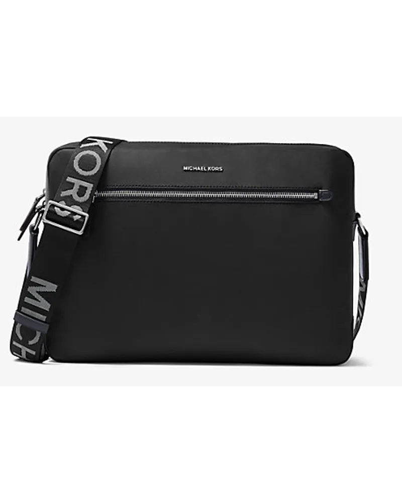 Michael Kors Messenger-Tasche Hudson Large aus Gabardine Schwarz