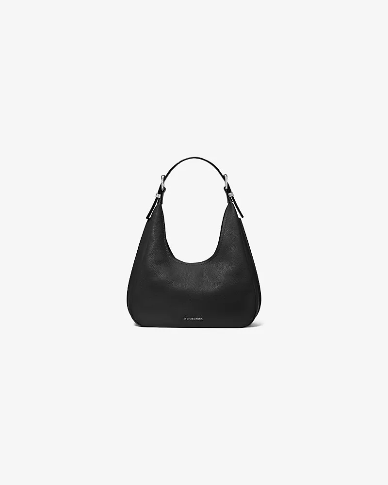 null Hobo Bag Nolita Small aus Gekrispeltem Leder Schwarz