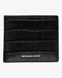 Michael Kors Brieftasche Hudson aus Leder mit Krokodilprägung Schwarz