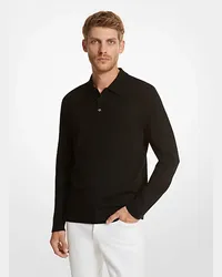 Michael Kors Pullover aus Merinowolle mit Polokragen Schwarz