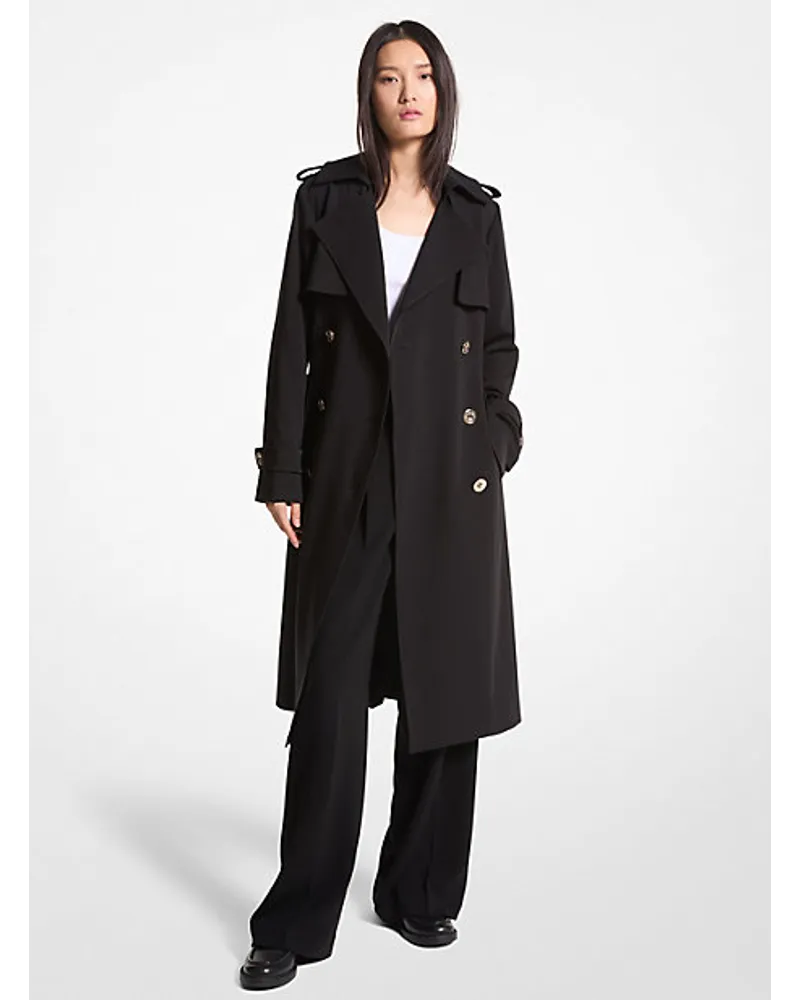 Michael Kors Gewebter Trenchcoat Schwarz