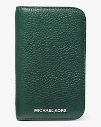 Michael Kors Brieftasche Hudson aus Gekrispeltem Leder Grün