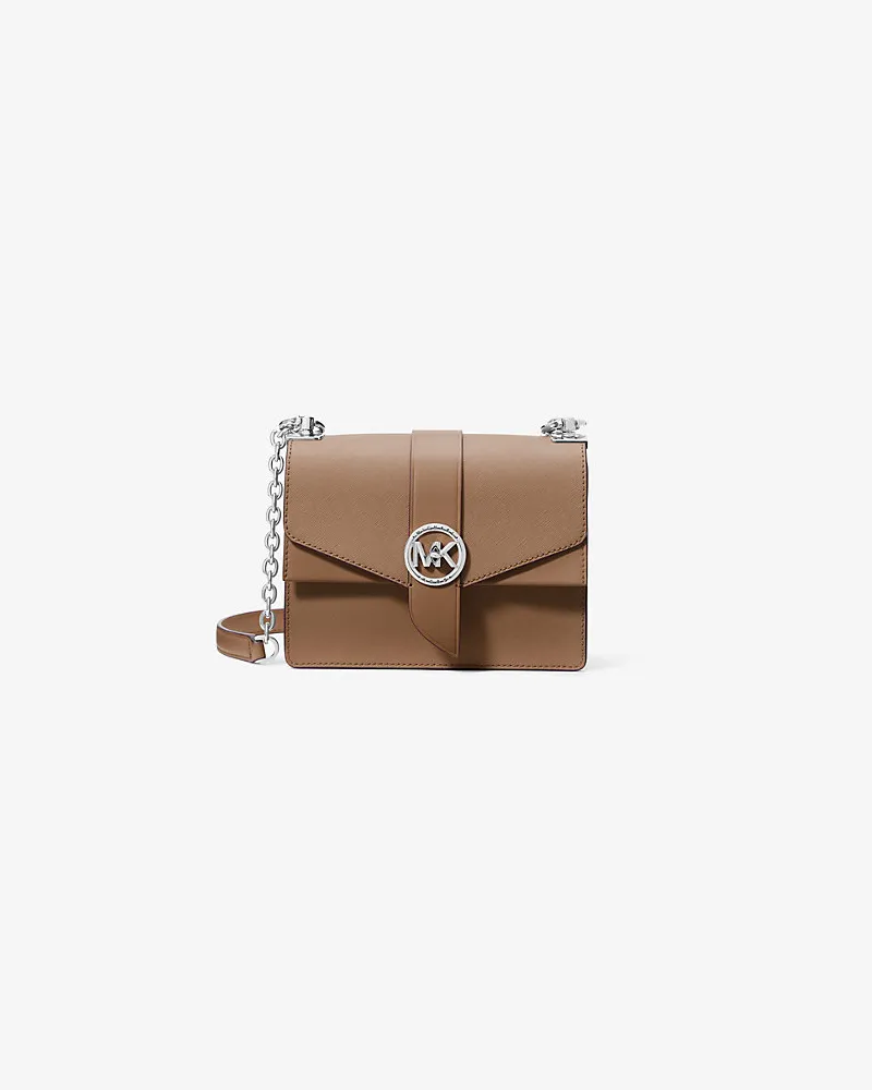 Michael Kors Umhängetasche Greenwich Small aus Saffianleder Braun