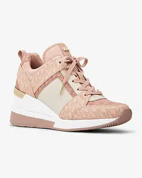 Michael Kors Sneaker Georgie aus Leder und Logostoff In Blockfarben Natur