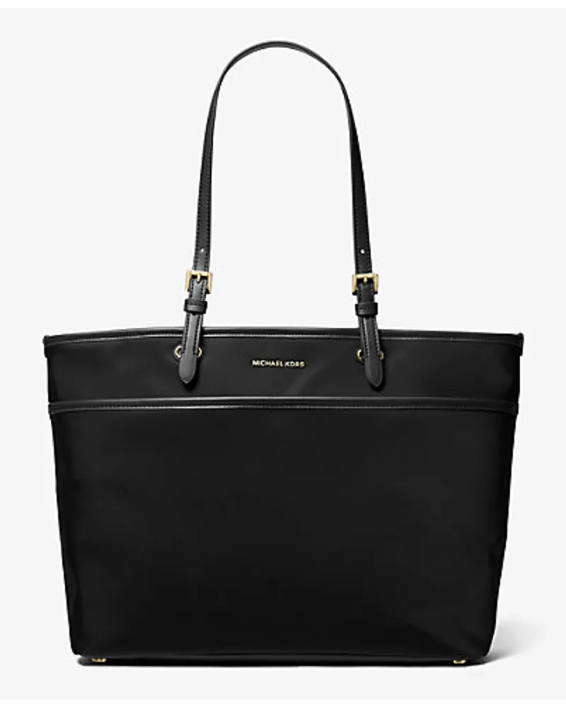 Michael Kors Shopper Winston Large Aus Nylon Mit Aufgesetzten FäChern Schwarz