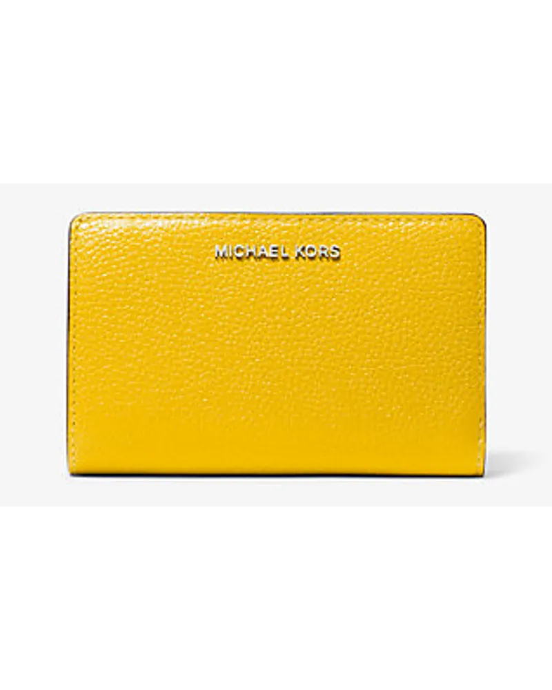 Michael Kors Brieftasche Empire Medium aus Gekrispeltem Leder Gelb