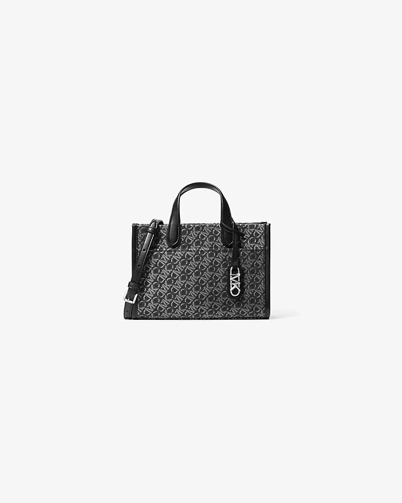 null Messenger-Tasche Gigi Small In Metallic-Optik mit Empire Signature-Logomuster Silberton