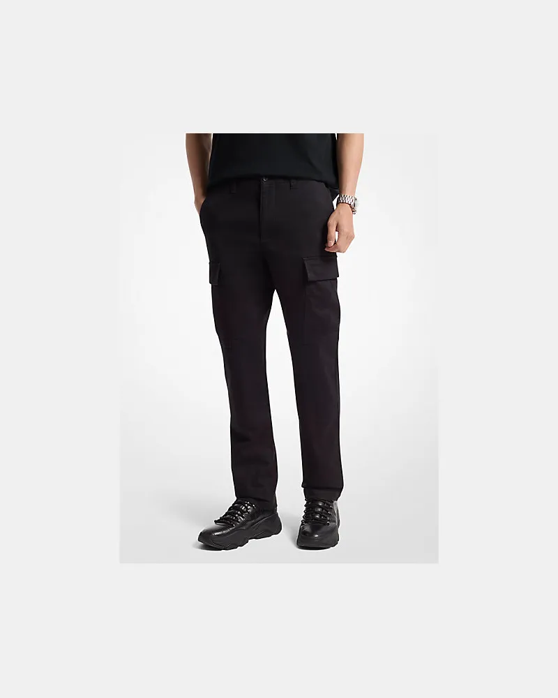 Michael Kors Slim-Fit-Cargohose aus Baumwollsatin-Mischung Schwarz