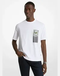 Michael Kors Grafik-T-Shirt aus Baumwolle mit Logo Weiss