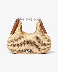 Michael Kors Schultertasche Kendall Small aus Stroh Braun