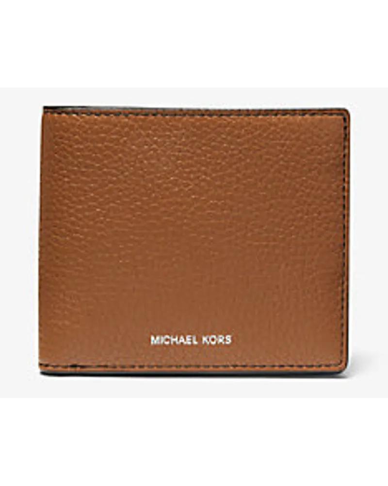 Michael Kors Brieftasche Hudson aus Gekrispeltem Leder Braun