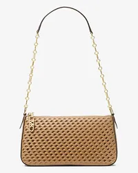 Michael Kors Pochette Empire Medium aus Gewebtem Leder mit Kette Braun