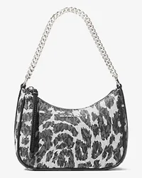 Michael Kors Pochette Jet Set Charm Small mit Leopardenmuster Schwarz