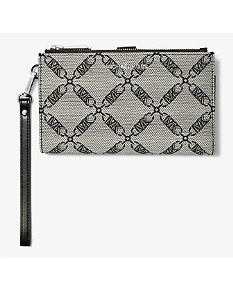 Michael Kors Smartphone-Brieftasche Adele aus Jacquard mit Empire-Logomuster Natur