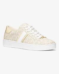 Michael Kors Sneaker Keaton mit Signature-Logomuster und Metallic-Streifen Natur