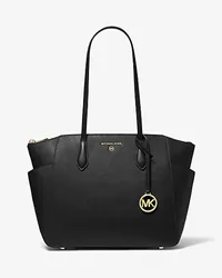 Michael Kors Shopper Marilyn Medium aus Saffianleder Schwarz