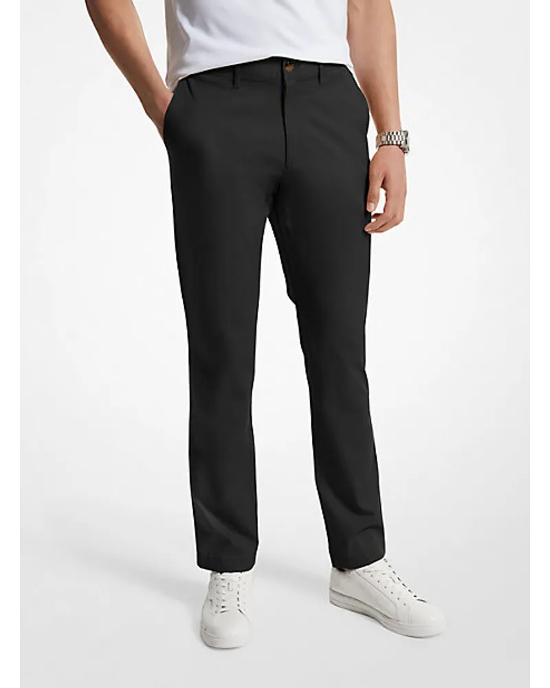 Michael Kors Slim-Fit-Chinohose aus Baumwollmischgewebe Schwarz