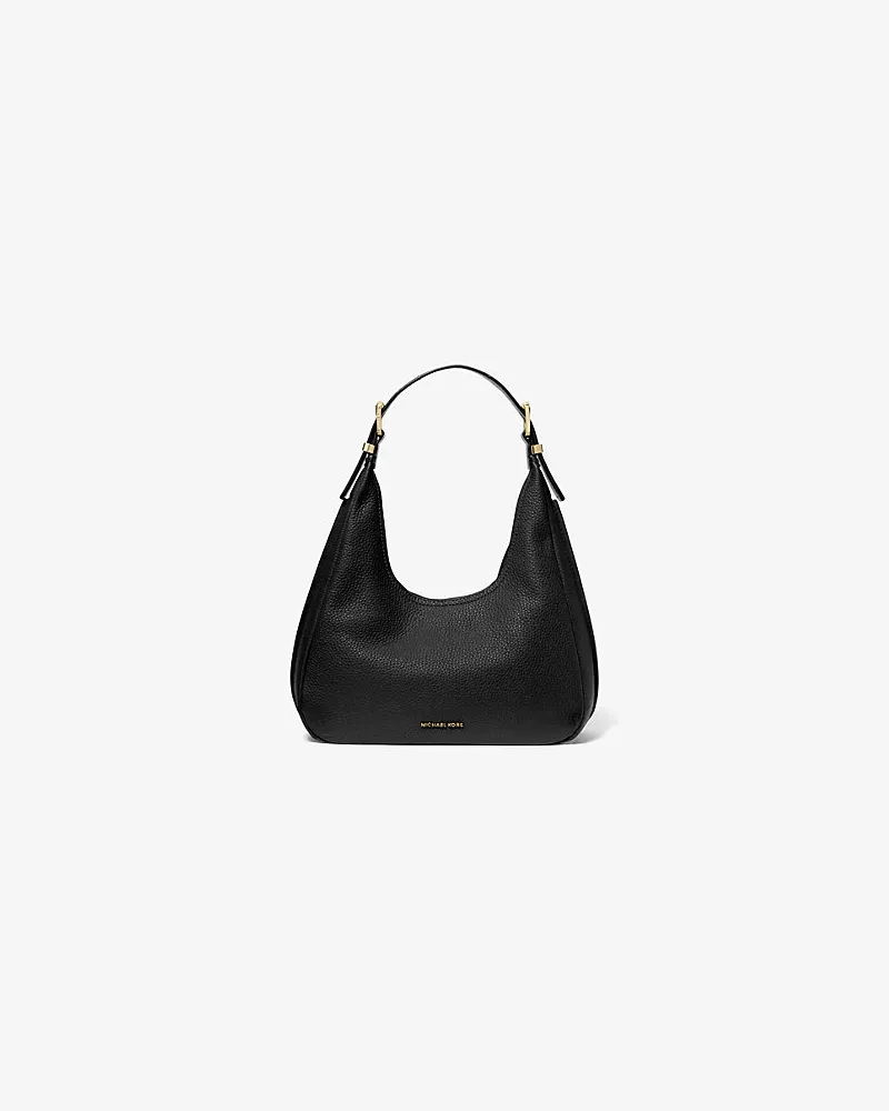 Michael Kors Hobo Bag Nolita Small aus Gekrispeltem Leder Schwarz