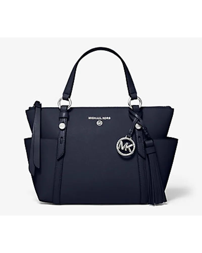 Michael Kors Messenger-Tasche Nomad Small aus Saffianleder Blau