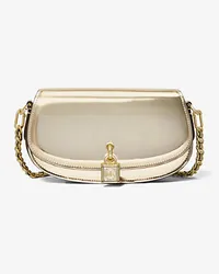 Michael Kors Schultertasche Mila Small aus Leder In Metallic-Optik Goldton