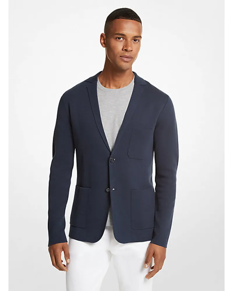 Michael Kors Blazer aus Baumwollstrick Blau