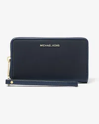 Michael Kors Smartphone-Handgelenktasche Jet Set Large aus Nylon Blau