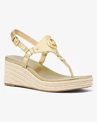 Michael Kors Wedge Casey aus Leder In Metallic-Optik Goldton