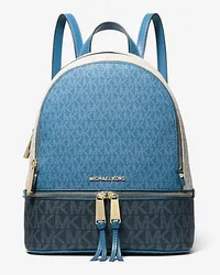 Michael Kors Rucksack Rhea Medium aus Logostoff In Blockfarben Blau