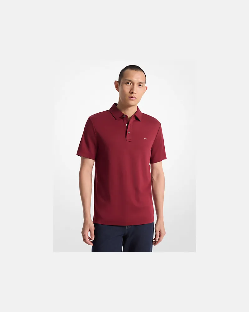 Michael Kors Poloshirt aus Baumwolle mit Logostickerei Rot