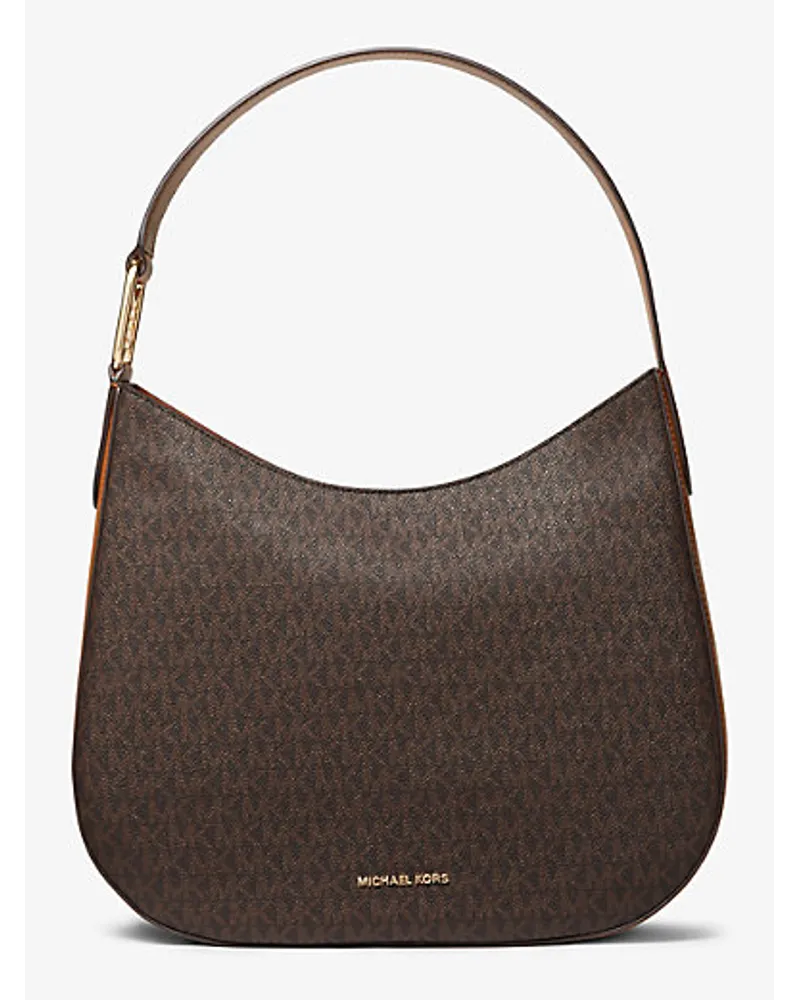 Michael Kors Hobo Bag Kensington Large mit Signature-Logomuster Braun