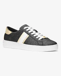 Michael Kors Sneaker Keaton mit Signature-Logomuster und Metallic-Streifen Schwarz