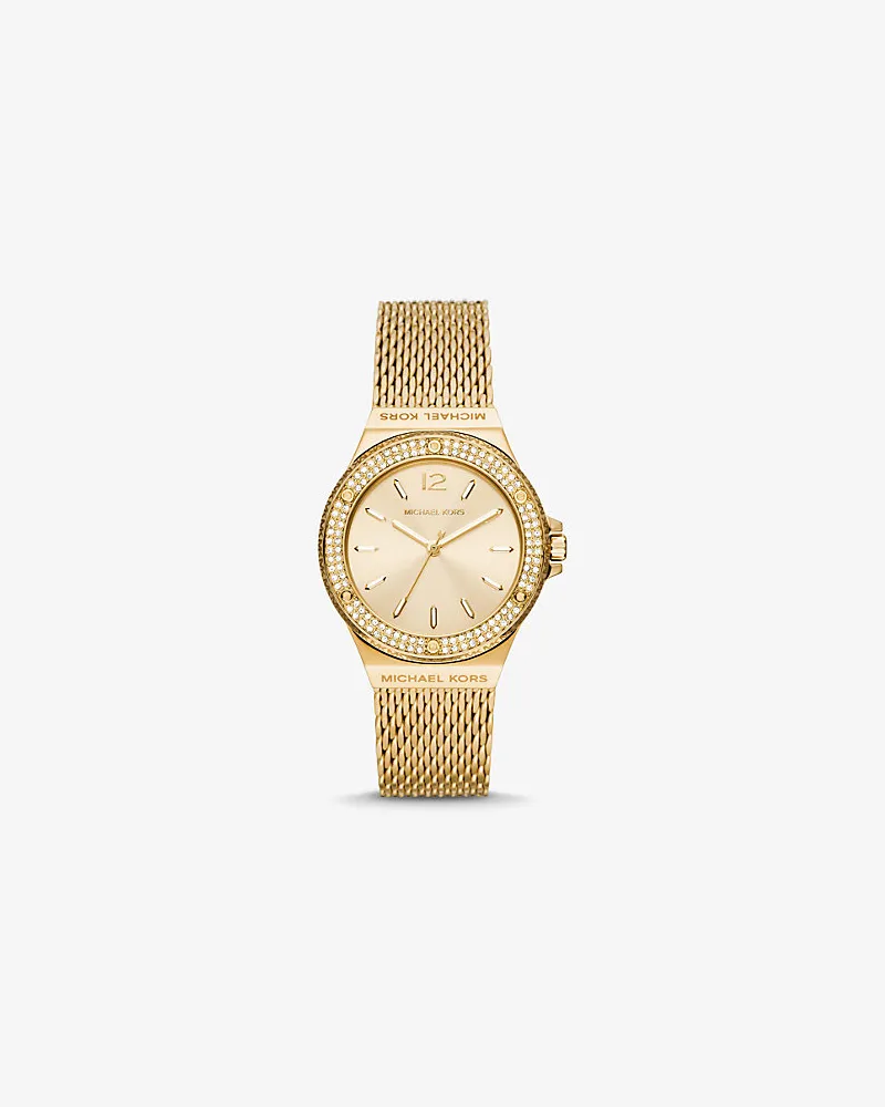 Michael Kors Armbanduhr Lennox Im Goldton mit Pavé und Milanaise-Armband Goldton