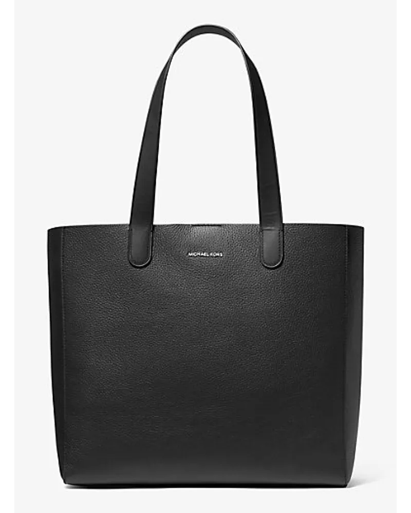 Michael Kors Shopper Hudson aus Gekrispeltem Leder Schwarz