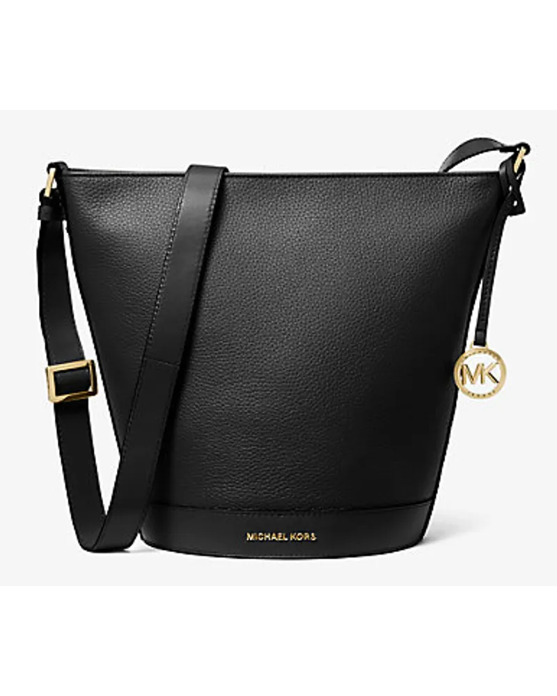 Michael Kors Messenger-Tasche Townsend Medium aus Gekrispeltem Leder Schwarz