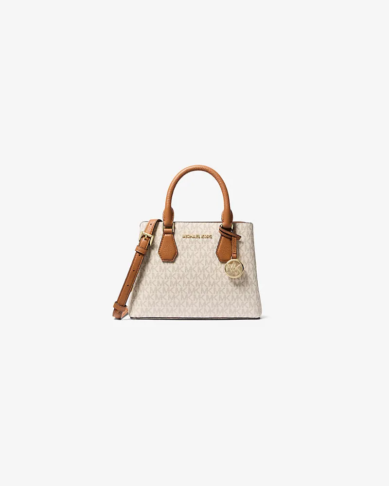 Michael Kors Henkeltasche Camille Small aus Leder und Logostoff Natur