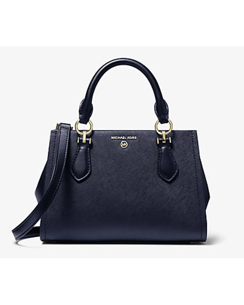 Michael Kors Umhängetasche Marilyn Small aus Saffianleder Blau