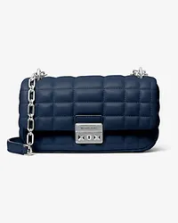 Michael Kors Schultertasche Tribeca Small aus Abgestepptem Leder Blau